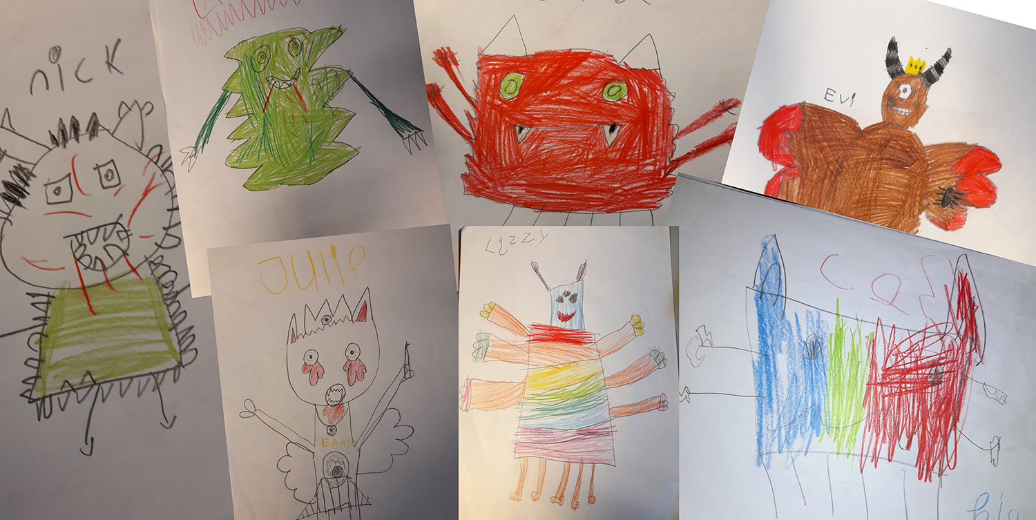 Mila's Monsters — spread uit het boek